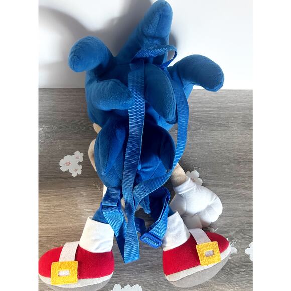 Sonic the Hedgehog 18” Blue Plush Kids Backpack SEGA EUC - Picture 6 of 6